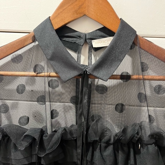 Rinascimento – Sheer Polka Dot Ruffle Blouse (Size M) - Picture 7 of 10